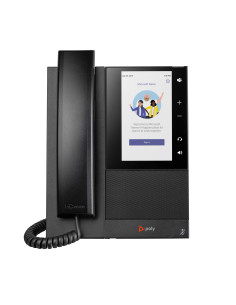 Teléfono multimedia empresarial Poly CCX 505 para Microsoft Teams y habilitado para alimentación a través de Ethernet (PoE)