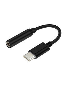 Conversor USB C a Audio 384KHz USB C/M - jack 3.5/H negro 15 cm