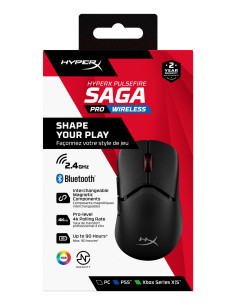 Pulsefire Saga Pro: ratón gaming inalámbrico (negro)