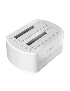 Estacion de Docking de Doble Bahia ASDS-D02W SATA 2.5/3.5 a USB 3.0/3.1 Gen1 Clone Blanca
