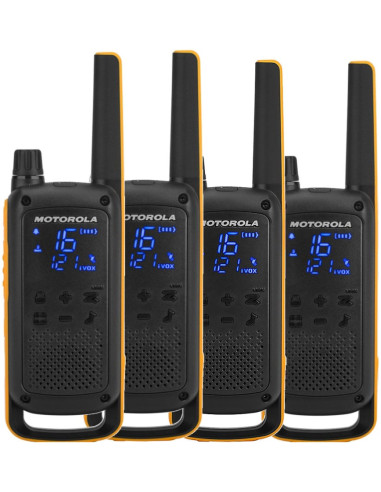 Talkabout T82 Extreme Quad Pack two-way radios 16 canales Negro Naranja