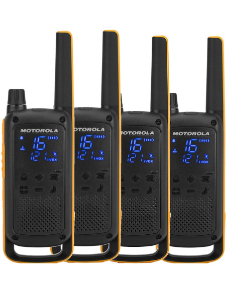 Talkabout T82 Extreme Quad Pack two-way radios 16 canales Negro Naranja
