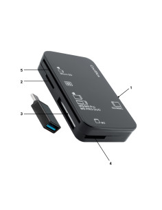 LECTOR DE TARJETAS EXTERNO CRE4 + LECTOR DNIE + SIM + ADAPTADOR A USB-C