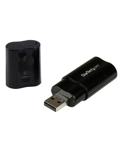 Tarjeta de Sonido Estéreo USB Externa Adaptador Conversor - Negro