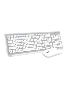 Teclado con Ratón Bluetooth + 2.4G Combo Dual Prestige Extendido Plata/Blanco