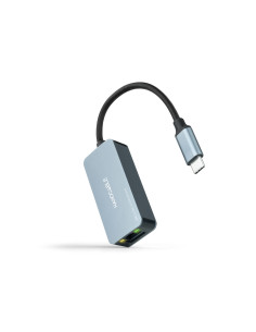 Conversor USB-C 3.2 GEN1 a Ethernet 2.5G Aluminio Gris 15 cm