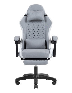 MGCXFSW silla para videojuegos Silla para videojuegos de PC Asiento acolchado Gris Blanco