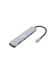 133494 Adaptador multifunción USB-C 7 en 1 HDMI 4K/60Hz USB 3.2 Gen1 x 3  TF/MICRO SD 100W USB PD